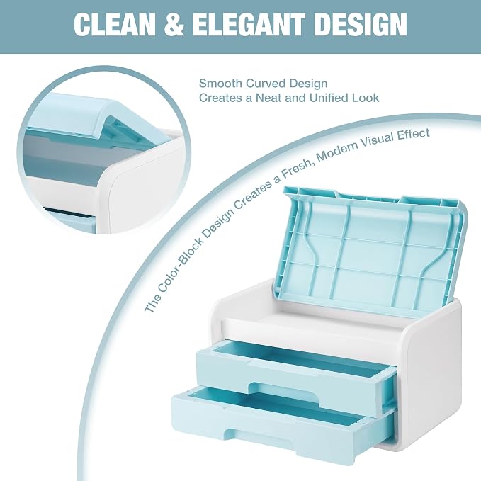 WORKPRO Small Storage Box with 2 Drawers, Flip-Top Lid, Durable ABS Storage - Image 9