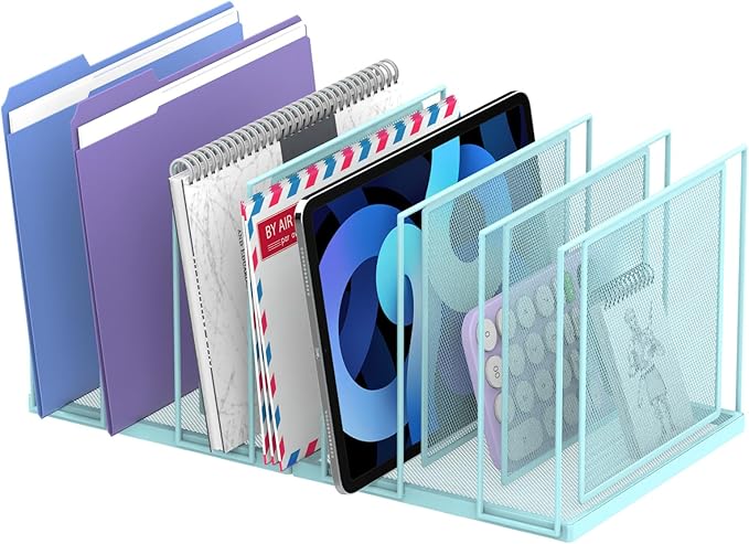 File Organizer for Desk, 7-Section Vertical File Sorter, Paper Holder Organizer by JMHUD
