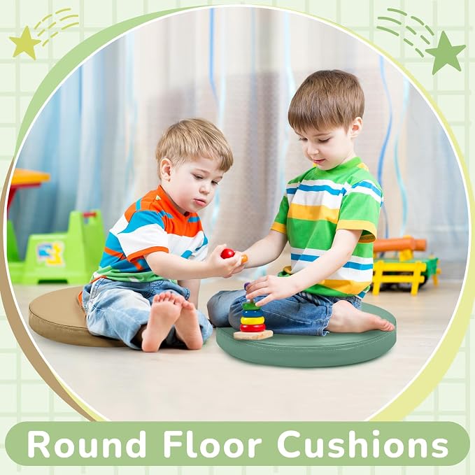 Juexica 8 Pcs Extra Thick Flexible Seating Floor Cushions Assorted Colored - Image 4