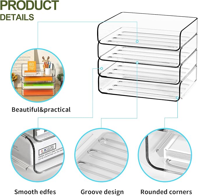FANXIYQ 4-Tier Acrylic Paper Tray Organizer - Image 8