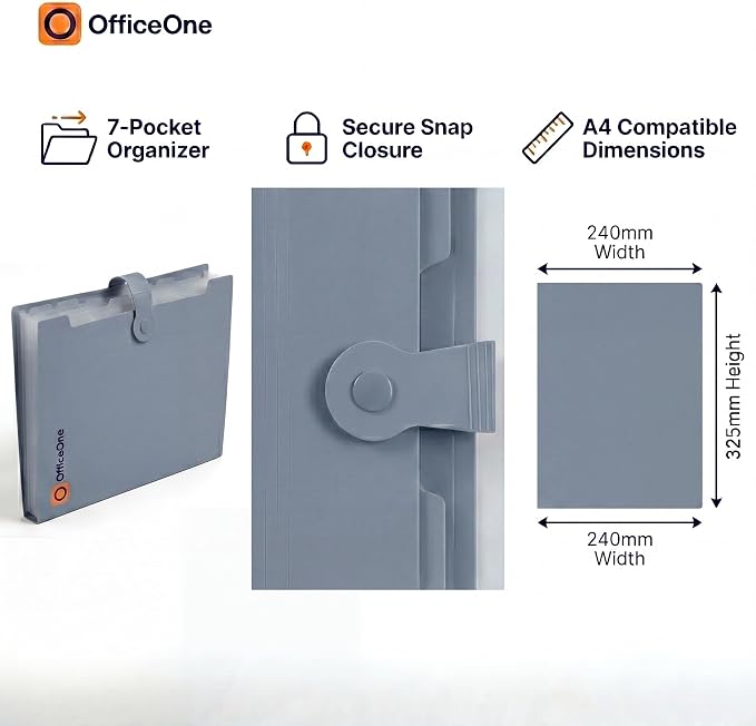 OfficeOne 8-Pocket Expanding File Folder, A4 Letter Size Accordion Document - Image 5
