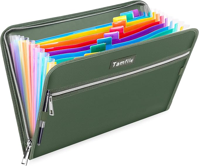 Fireproof Safe Accordion File Organizer Bag Folder, Waterproof Expanding Filing by Tamfile