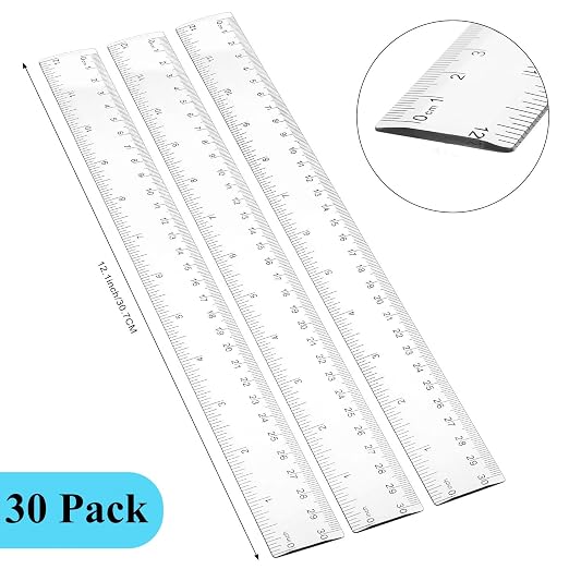 Zonon 30 Pcs Wooden Rulers Bulk 12 Inch Ruler - Image 2
