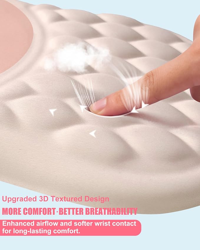 Ergonomic Mouse Pad with Wrist Rest, Slope Design Memory Foam Support, Smooth - Image 3