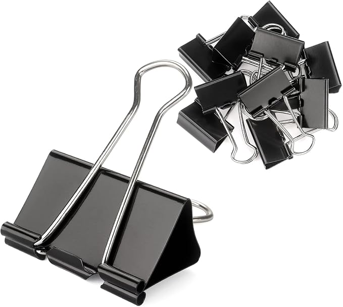 ZZTX 12 Pack Large Binder Clips 2.0 Inches Black | Paper Clamps Clips, Durable by ZZTX