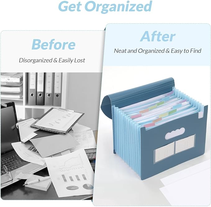 SKYDUE Accordion File Organizer, Expanding File Folder - Image 2