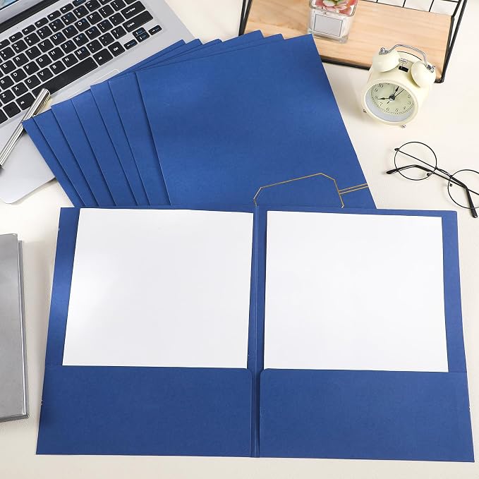 Kisston Executive Twin Pocket Folders Letter Size Blue - Image 4