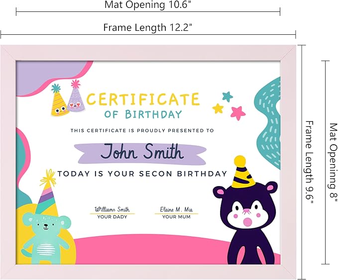 ELSKER&HOME 8.5x11 Picture Frame-Certificate Frame in Pink | Document Frame - Image 3