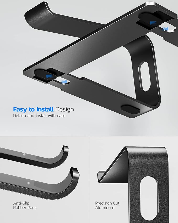 Nulaxy Laptop Stand, Ergonomic Aluminum Laptop Computer Stand, Detachable - Image 5