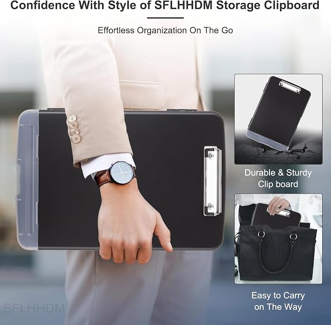SFLHHDM Clipboard with Storage, Clip Boards 8.5x11, Plastic Clipboards with Pen - Image 5
