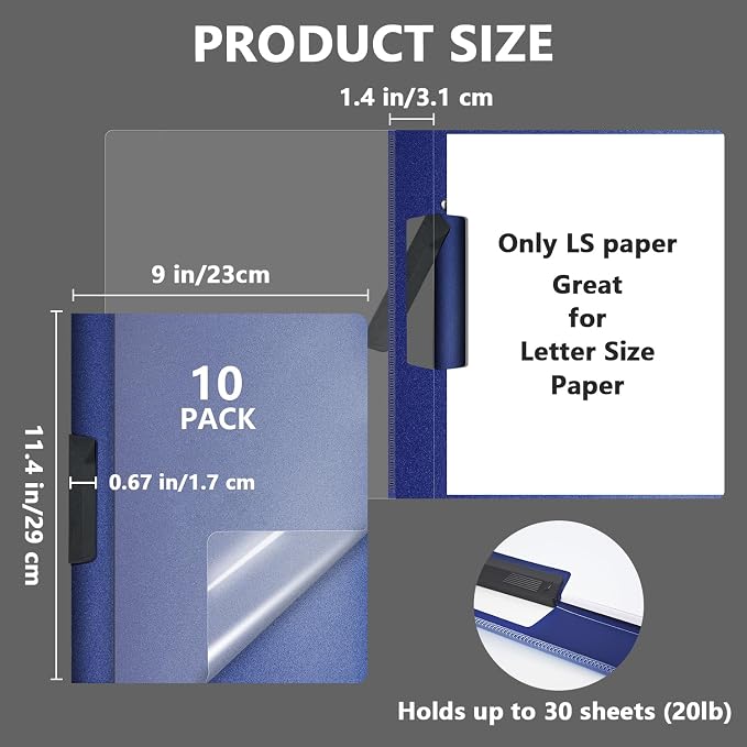 TOTiyea 10 Pack Clear Report Covers - Image 2