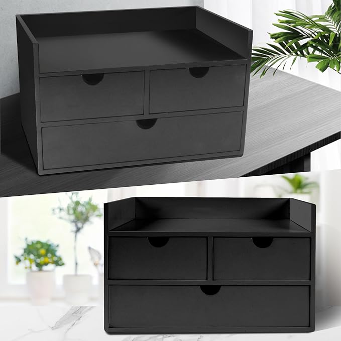 Charmewooden Bamboo Desk Organizer 3 Drawer - Image 4