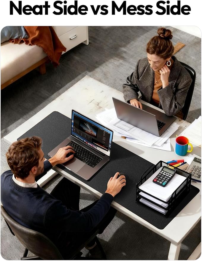 YSAGi Leather Desk Protector, Office Mat, Large Mouse Mat, Non-Slip PU Leather - Image 6