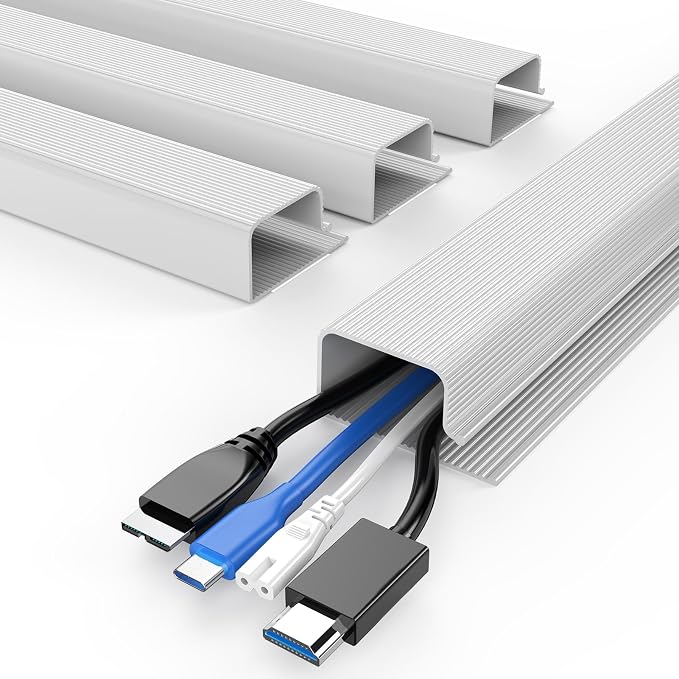 DELAMU 4 Pack Cable Management Under Desk by DELAMU