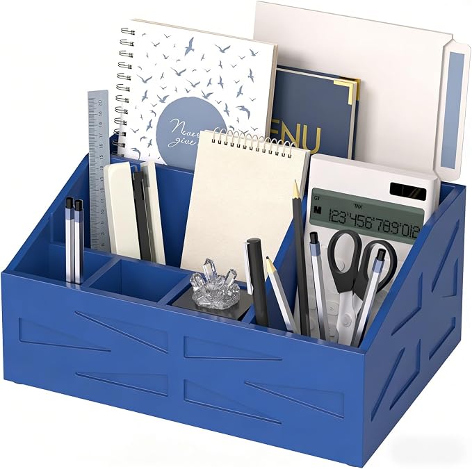 Wood Mail Organizer Countertop, Farmhouse Desk and Kitchen Countertop Storage by BELOVALE