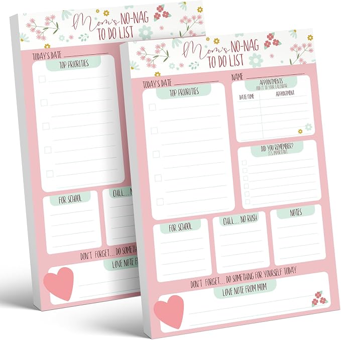 Eaasty 2 Pcs 120 Sheets Mom's No-nag to-do List, Tear-Off 6 x 9 Sheet Pad by Eaasty