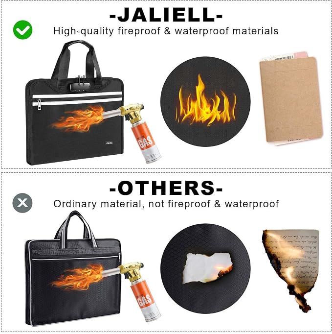 Accordion File Organizer with Lock, Fireproof Expanding File Folders with 13 - Image 2