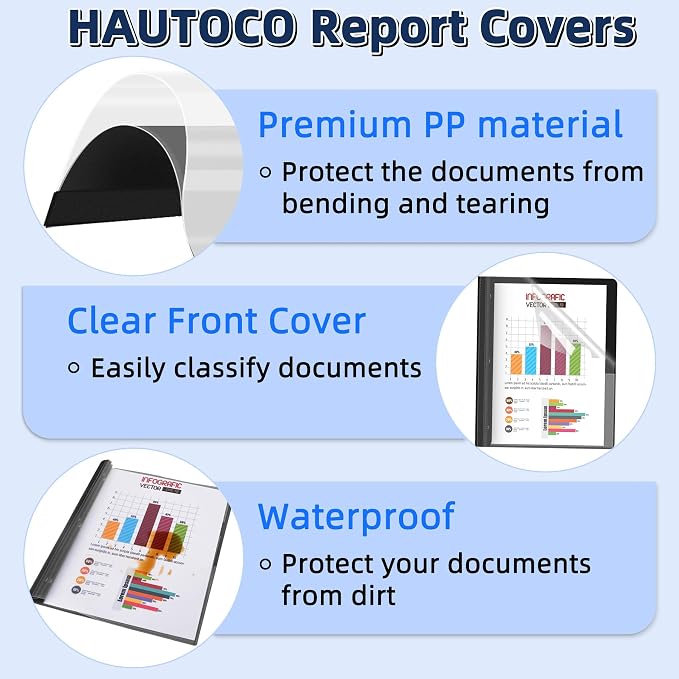 HAUTOCO 30 Pack Plastic Report Covers - Image 5