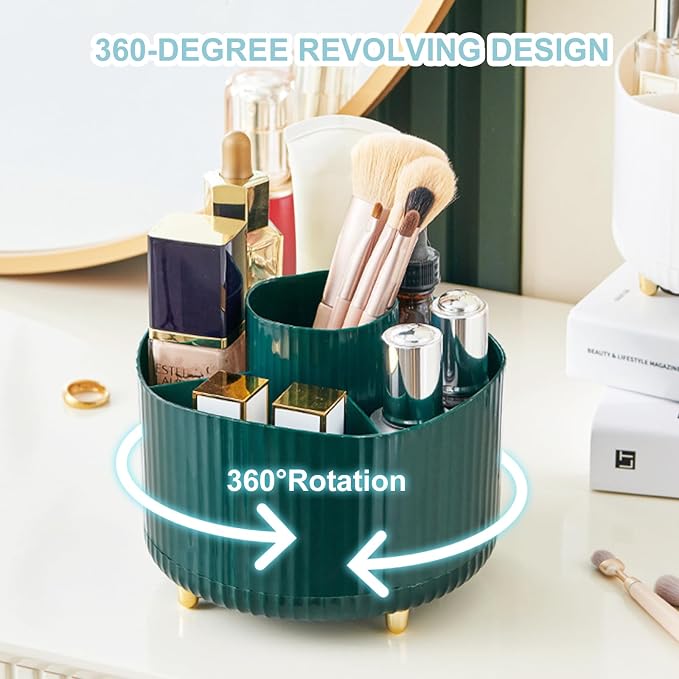 Cayxenful Pencil Holder For Desk, 5 Slots 360°Degree Rotating Desk Organizers - Image 4