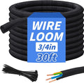 30FT Split Braided Sleeve Cable Management, 3/4 Inch Wire Loom Tubing Cord by Oleitodh