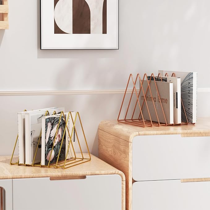 Urban Deco Triangle Desk Organizers Metal Wire Magazine Holder 7 Sections - Image 4