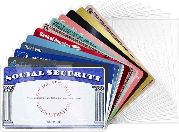 20 Pack Social Security Card Protector Medicare New Credit Card Holder by UEHSNI