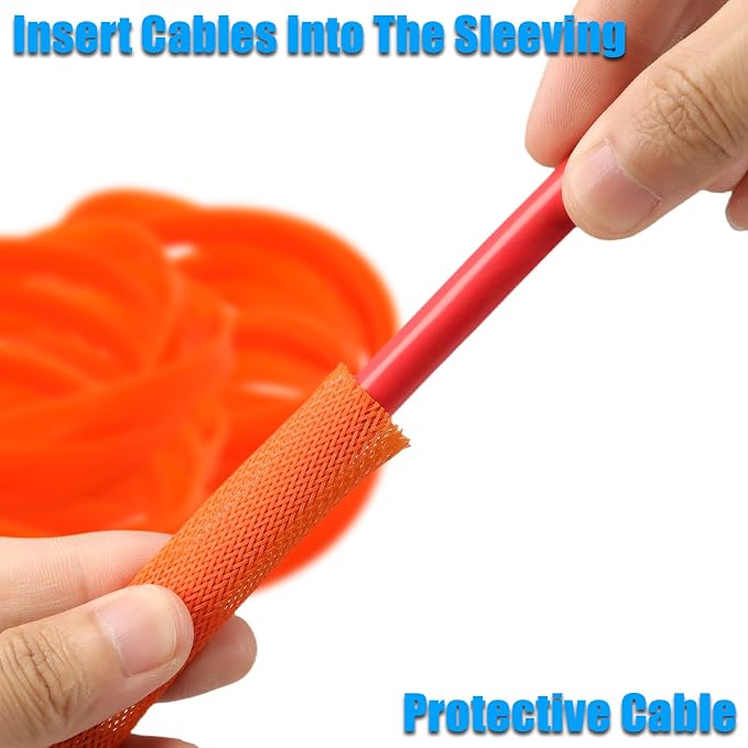 25ft PET Expandable Braided Cable Sleeve 1 inch Pet Braided Cable Sleeve - Image 4