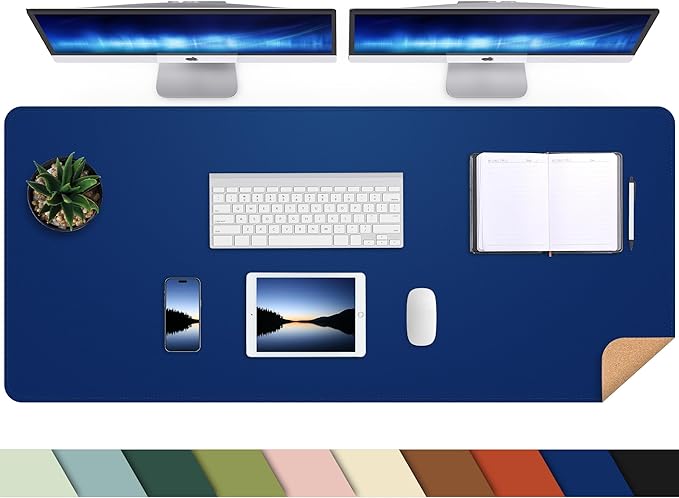 AFIING Leather Desk Pad Protector, Large Desk Mat by AFIING