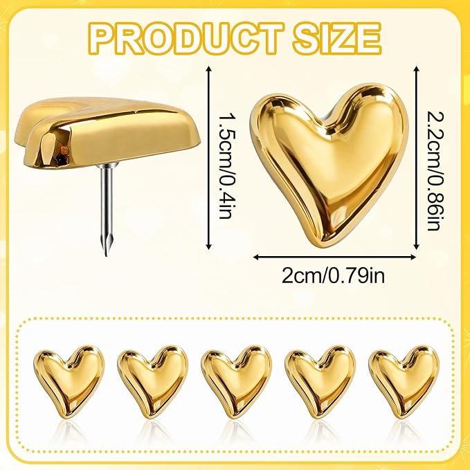JANYUN 60 Pcs Heart Push Pins Thumb Tacks - Image 2