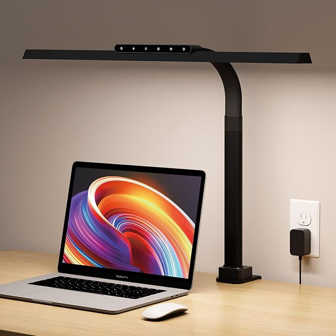 LED Desk Lamps for Home Office, 24W Bright Eye-Caring Light by SEOUFRDZ