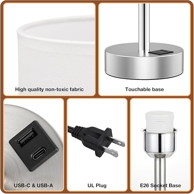 Dicoool White Touch Bedside Lamp - Image 2