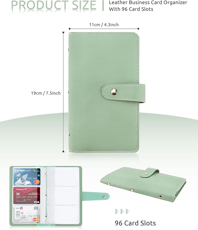 Credit Card Holder, Leather Business Card Organizer - Image 3