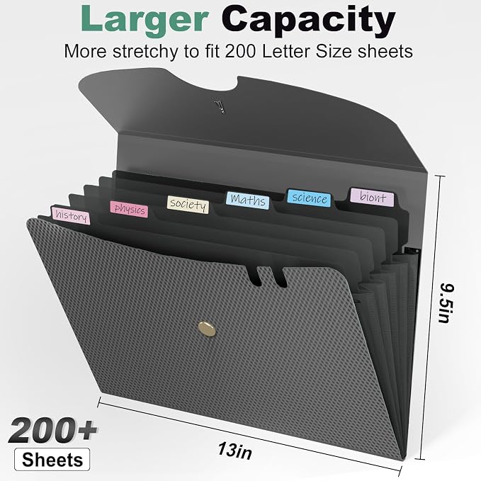 Sooez 7 Pocket Accordion File Organizer, Premium Expanding File Folder - Image 3