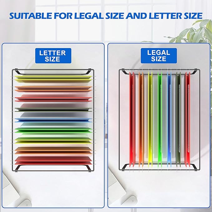 1 Pack Legal and Letter Size Hanging File Folder Frame Desk Organizer Destop - Image 5