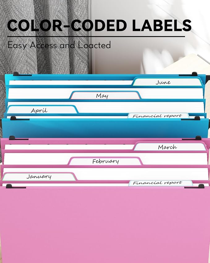 Ansook Plastic Hanging File Folders Letter Size, Expandable 4 Inch File Folders - Image 6