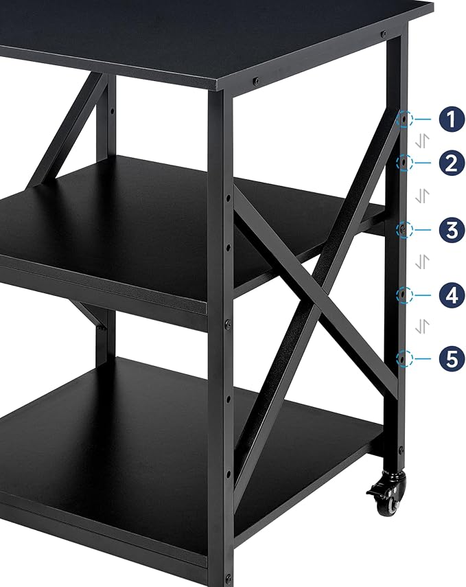 Fannova Printer Stand, 23.6 x 23.6 x 30.1 Inches Large Square Printer Table - Image 5
