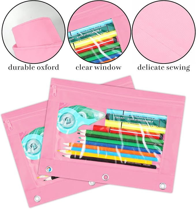 YoeeJob Pencil Pouch for 3 Ring Binder, Zipper Binder Pencil Pouches Bulk - Image 5