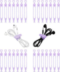 28 Pcs Silicone Cable Ties Reusable, Computer Cords by Ortarco