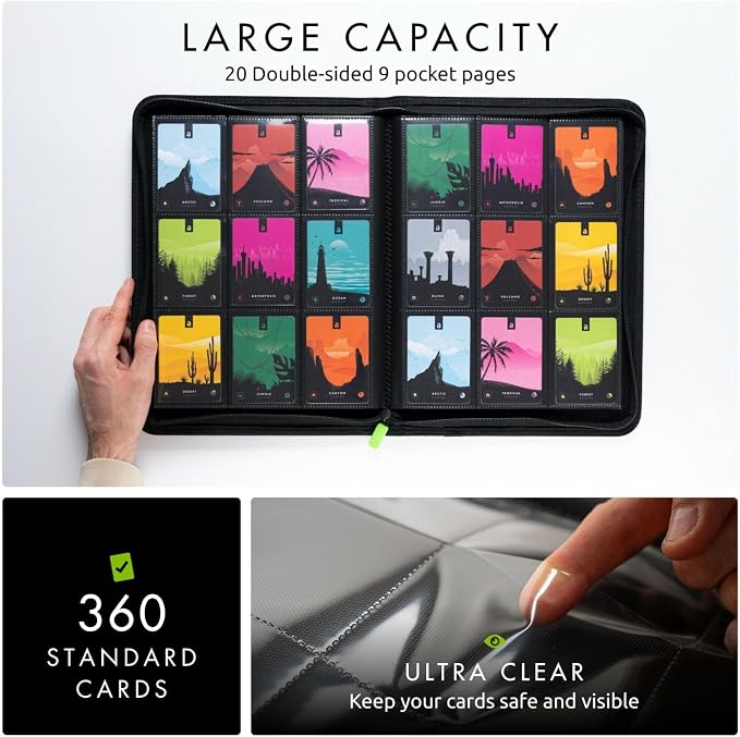 Vault X 9 Pocket Zip Binder, 360 Cards, Exo-Tec Material, 20 Side-Loading Pages - Image 4