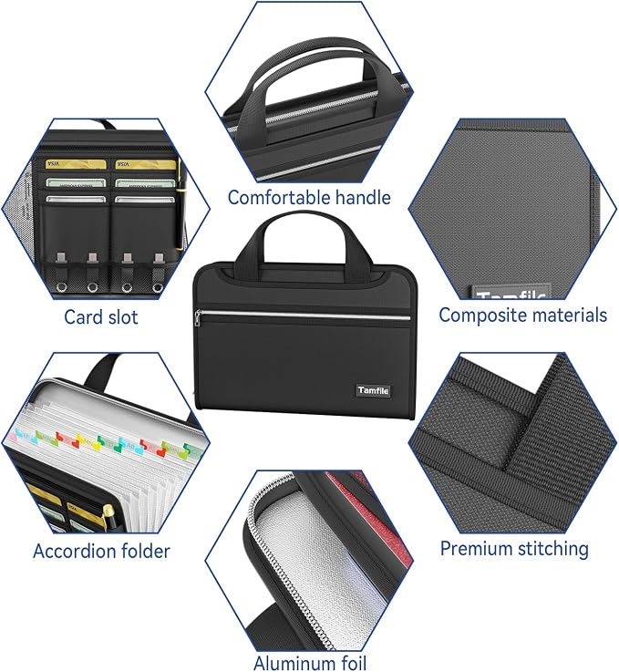 Tamfile Accordion File Organizer, Enhanced Fireproof Important Document - Image 5