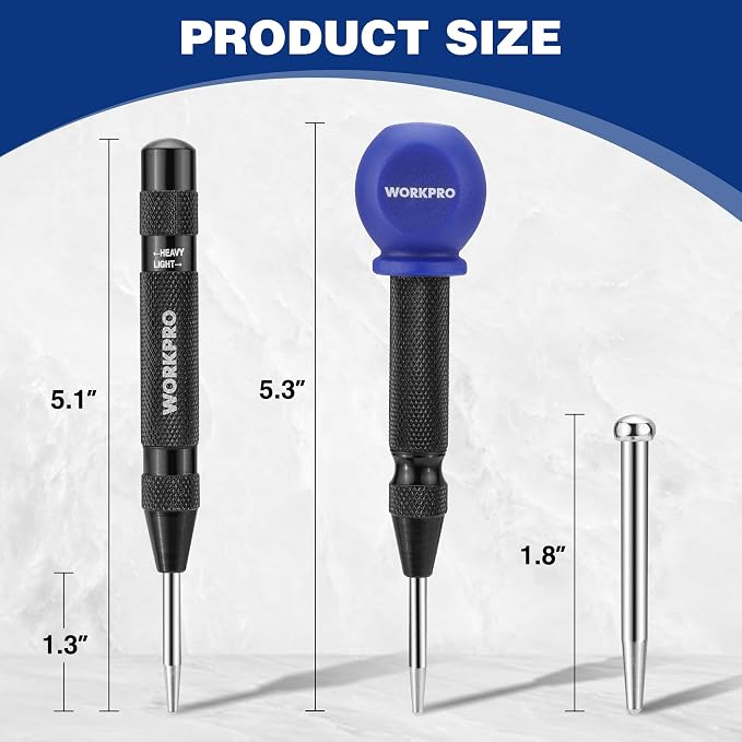WORKPRO 2PCS Automatic Center Punch - Image 2