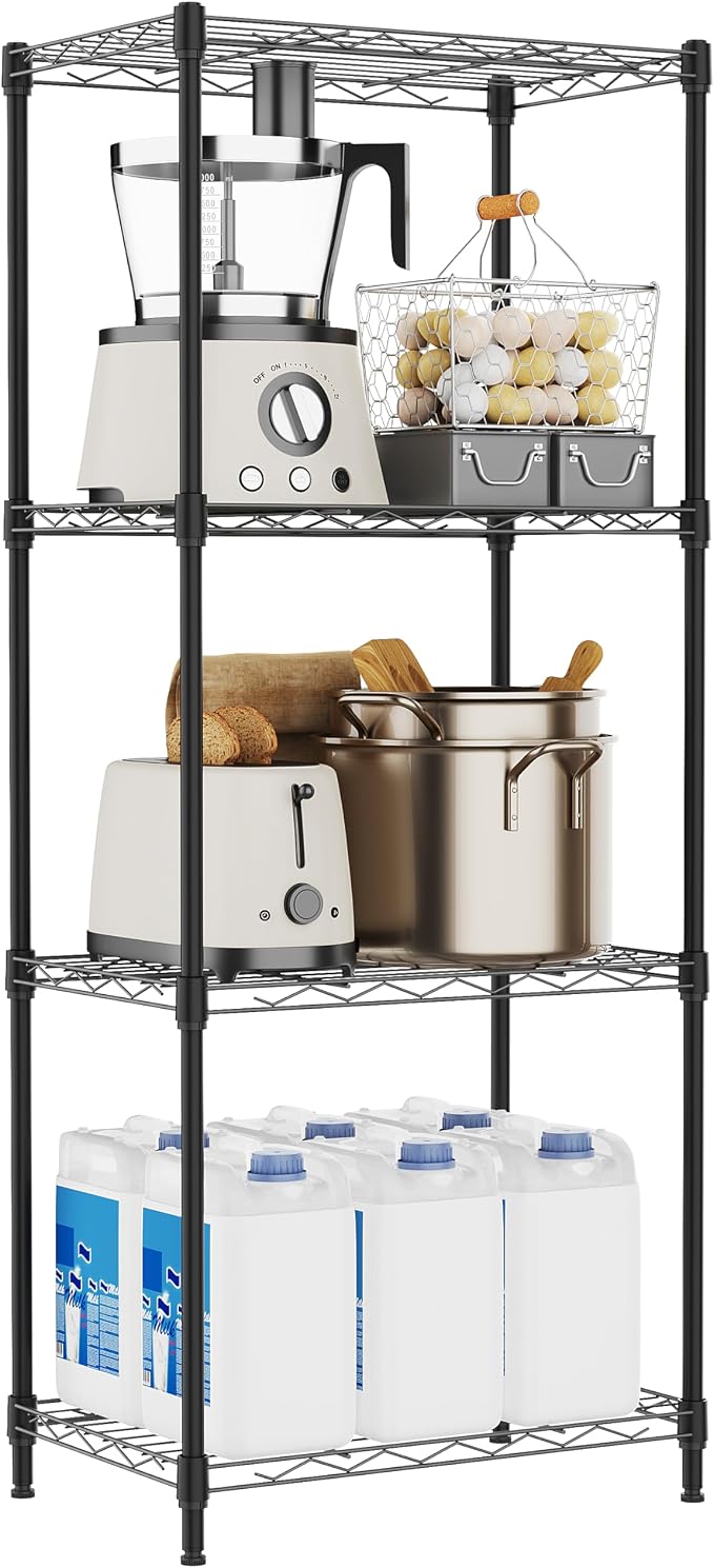 M MZG 4 Tiers Shelf Metal Storage Shelves Wire Rack Closet Organizers by MEIGAOPLASTICANDMETALHKCOLIMITED