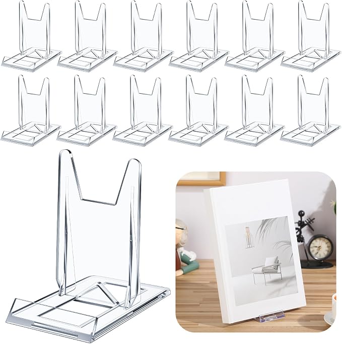 12 Pack Acrylic Book Stand for Display Adjustable Clear Display Holder Easel - Image 9