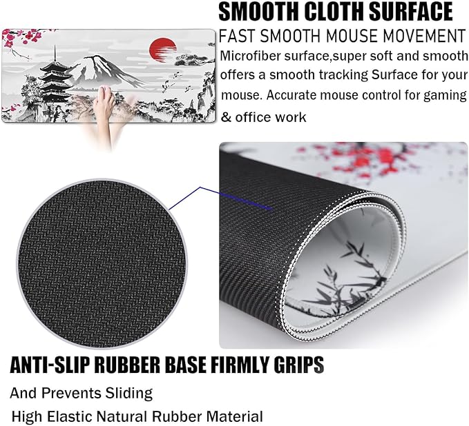 Japanese Landscape Large Mouse Pad, Large Extended Mouse Pad - Image 4