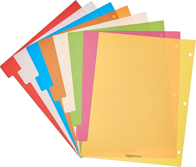 Amazon Basics 8-Tab Plastic Binder Dividers - Image 3