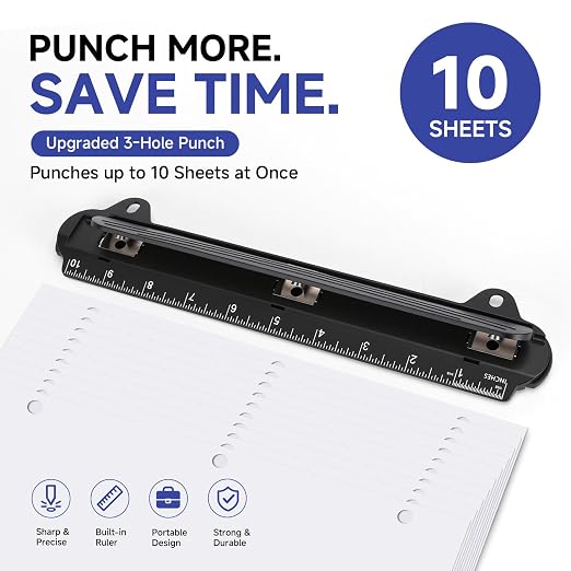 3 Hole Punch Portable Binder Punch - Image 2
