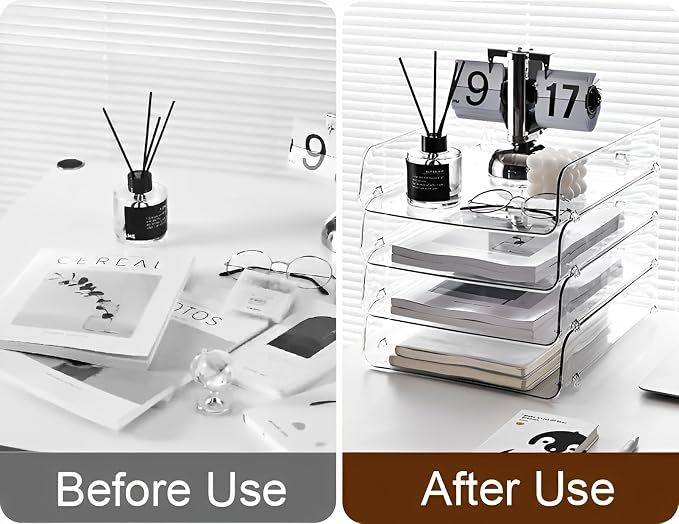 Gagee 2 Pack Paper Organizer for Desk, Office Desk Organizer for Notes - Image 3