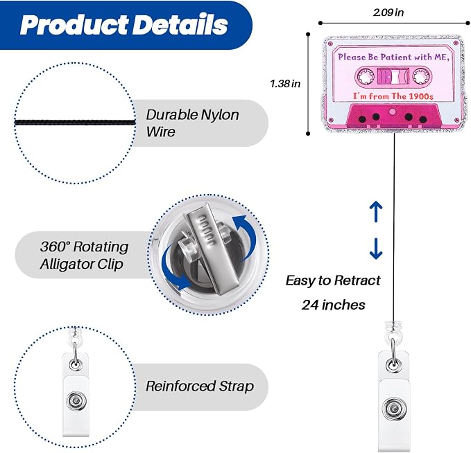 Please Be Patient with Me, I'm from The 1900s Funny Nurse Badge Reel, Cute - Image 3