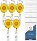5 Pack Id Badge Holder With Clip – Transparent Yellow Badge Reels with Id by WillWell