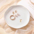 Ceramic Jewelry Tray, Personalized Initial Jewelry Dish by GIVITASOT